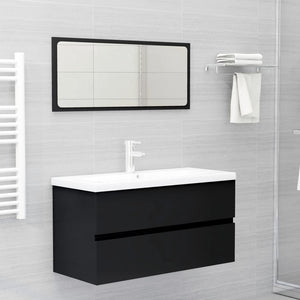 Meuble bas de lavabo vidaXL Noir 90x38,5x45 cm Aggloméré