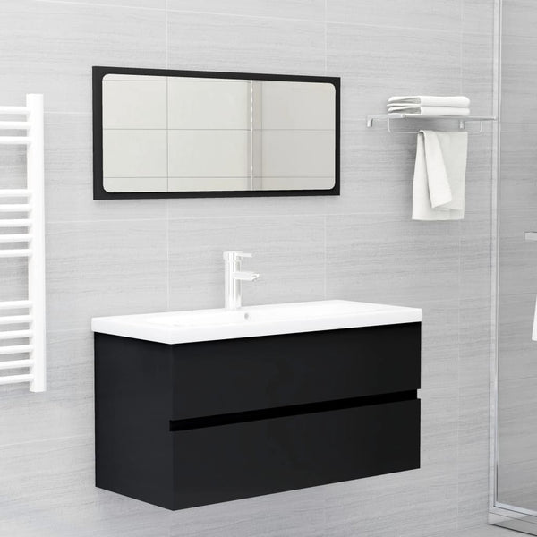 Meuble bas de lavabo vidaXL Noir 90x38,5x45 cm Aggloméré