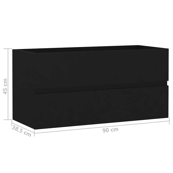 Meuble bas de lavabo vidaXL Noir 90x38,5x45 cm Aggloméré