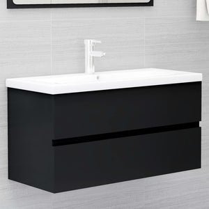 Meuble bas de lavabo vidaXL Noir 90x38,5x45 cm Aggloméré