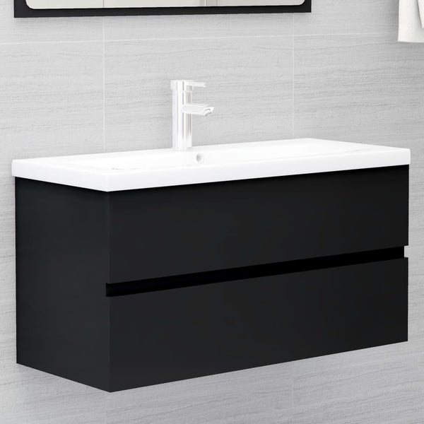 Meuble bas de lavabo vidaXL Noir 90x38,5x45 cm Aggloméré