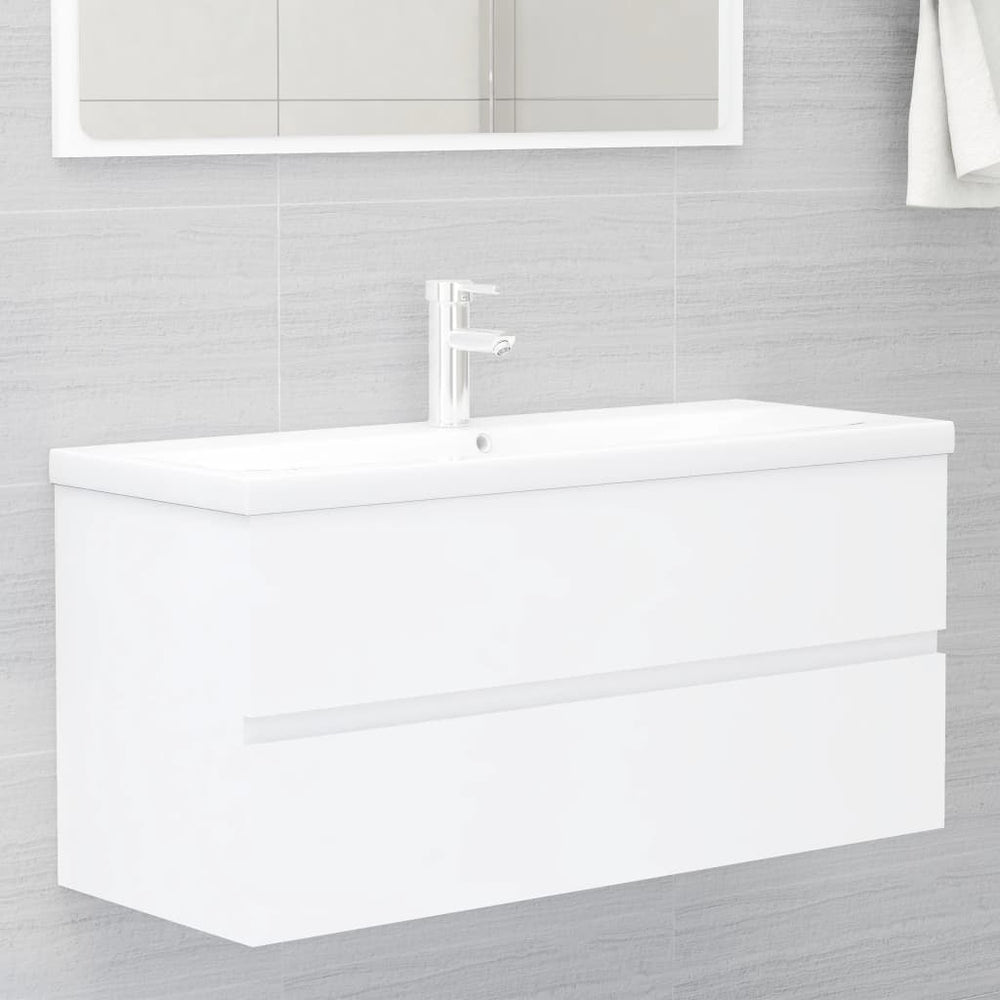Meuble bas de salle de bain vidaXL Blanc 100x38,5x45 cm Bois d'ingénierie