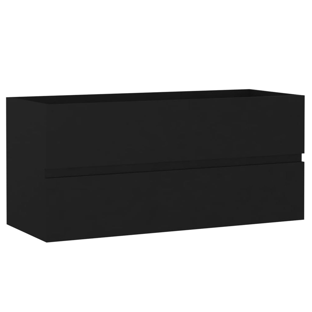 Meuble bas de salle de bain vidaXL noir 100x38,5x45 cm en bois d'ingénierie