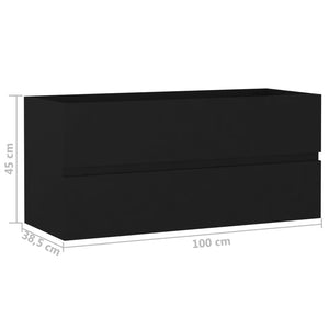 Schwarzer Waschbeckenunterschrank 100 cm