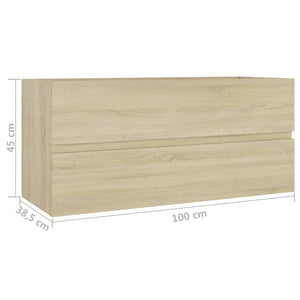 Waschbeckenunterschrank Sonoma-Eiche 100 cm