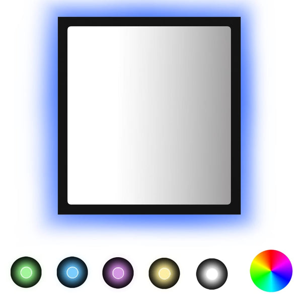 LED Badspiegel Schwarz 40x37 cm