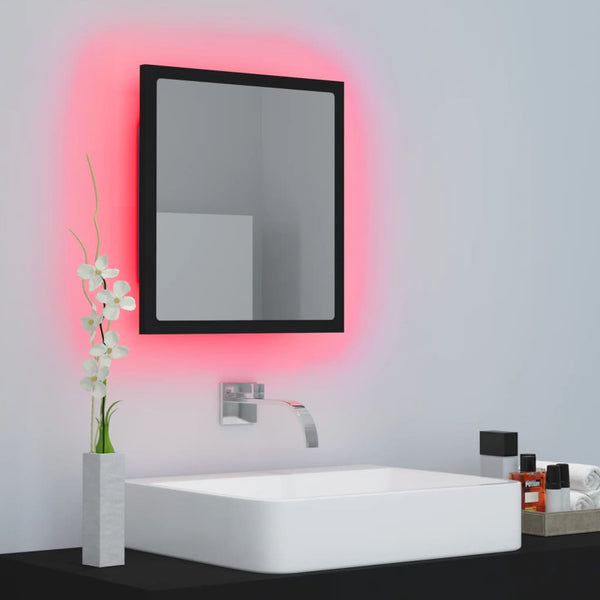 LED Badspiegel Schwarz 40x37 cm