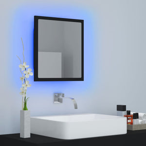 LED Badspiegel Schwarz 40x37 cm