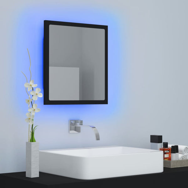 LED Badspiegel Schwarz 40x37 cm