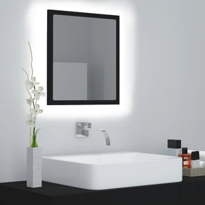 LED Badspiegel Schwarz 40x37 cm