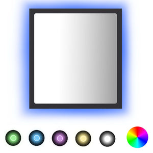 LED Badspiegel Grau 40x37 cm