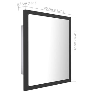 LED Badspiegel Grau 40x37 cm