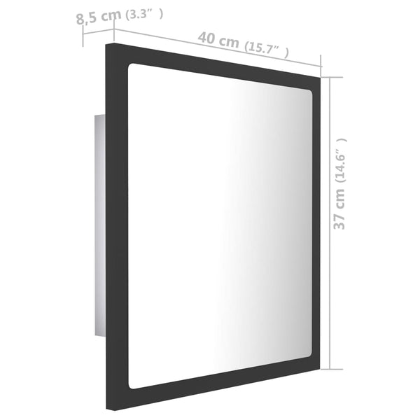 LED Badspiegel Grau 40x37 cm