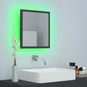 LED Badspiegel Grau 40x37 cm