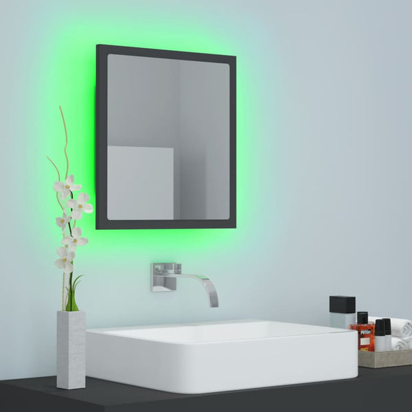 LED Badspiegel Grau 40x37 cm