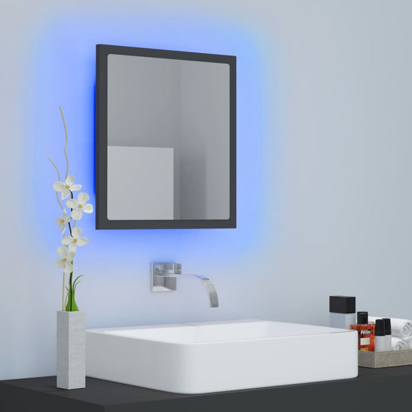 LED Badspiegel Grau 40x37 cm