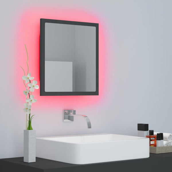 LED Badspiegel Grau 40x37 cm