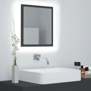 LED Badspiegel Grau 40x37 cm