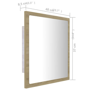 LED Badspiegel Sonoma Eiche 40 cm