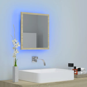 LED Badspiegel Sonoma Eiche 40 cm