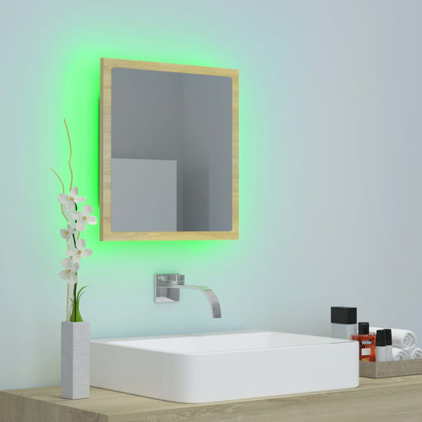 LED Badspiegel Sonoma Eiche 40 cm