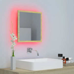 LED Badspiegel Sonoma Eiche 40 cm