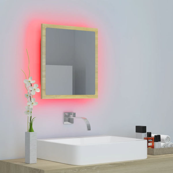 LED Badspiegel Sonoma Eiche 40 cm