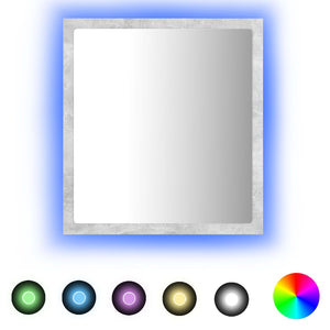LED Badspiegel Betongrau 40x37 cm
