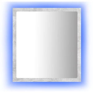 LED Badspiegel Betongrau 40x37 cm