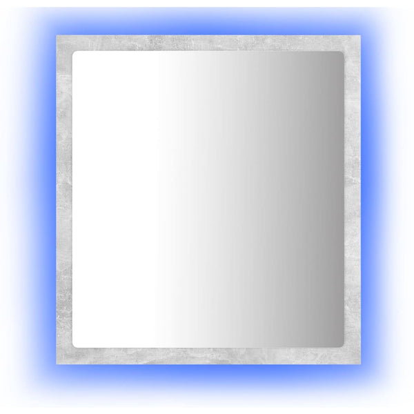 LED Badspiegel Betongrau 40x37 cm