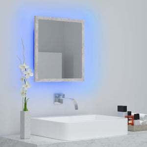 LED Badspiegel Betongrau 40x37 cm