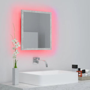 LED Badspiegel Betongrau 40x37 cm