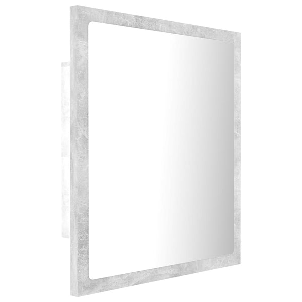 LED Badspiegel Betongrau 40x37 cm