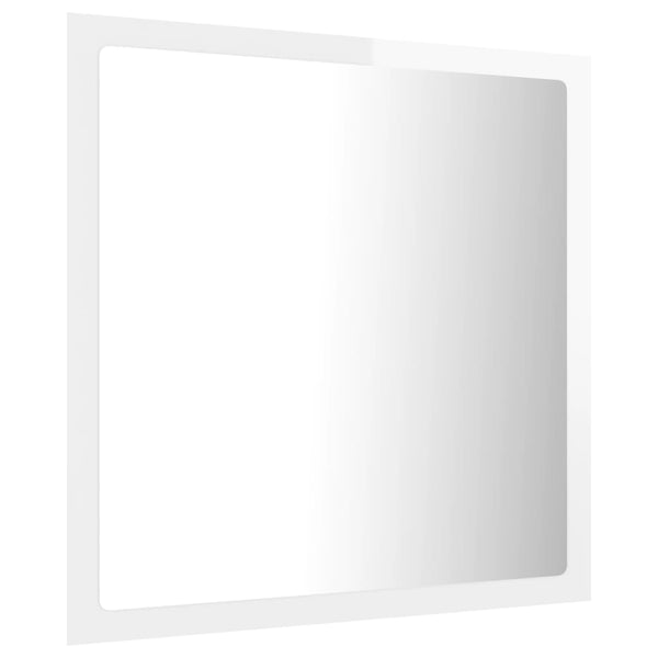 LED Badspiegel Hochglanz Weiß 40x37 cm