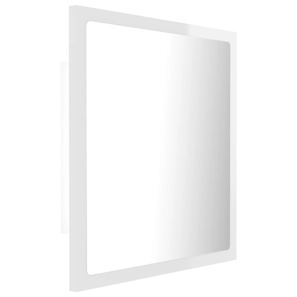 LED Badspiegel Hochglanz Weiß 40x37 cm