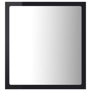 LED Badspiegel Hochglanz Schwarz 40x37 cm