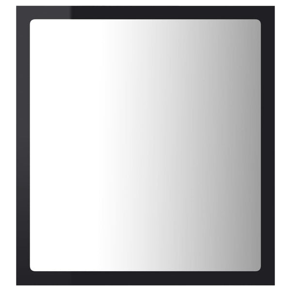LED Badspiegel Hochglanz Schwarz 40x37 cm