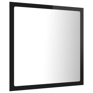 LED Badspiegel Hochglanz Schwarz 40x37 cm