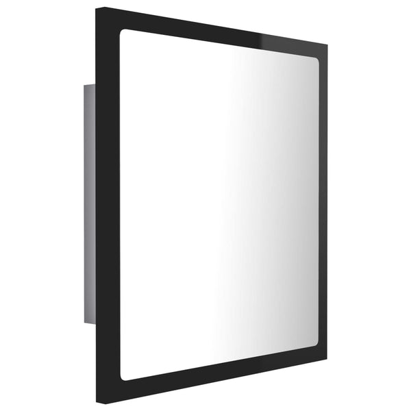 LED Badspiegel Hochglanz Schwarz 40x37 cm