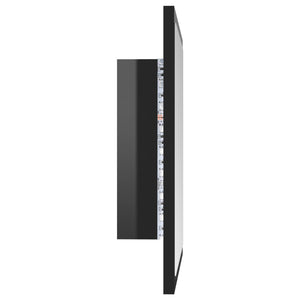 LED Badspiegel Hochglanz Schwarz 40x37 cm