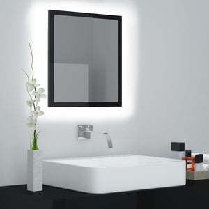 LED Badspiegel Hochglanz Schwarz 40x37 cm