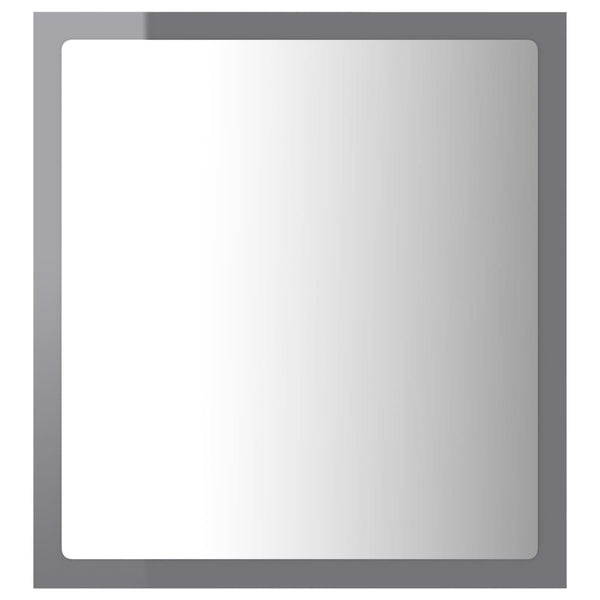 LED Badspiegel Hochglanz Grau 40x37 cm