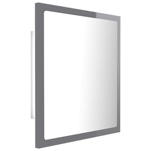 LED Badspiegel Hochglanz Grau 40x37 cm