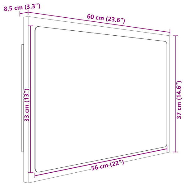 LED Badspiegel Weiß 60x37 cm
