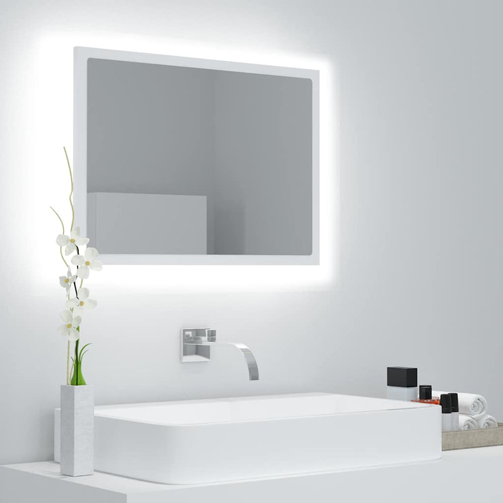 LED Badspiegel Weiß 60x37 cm
