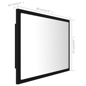 LED Badspiegel Schwarz 60x37 cm