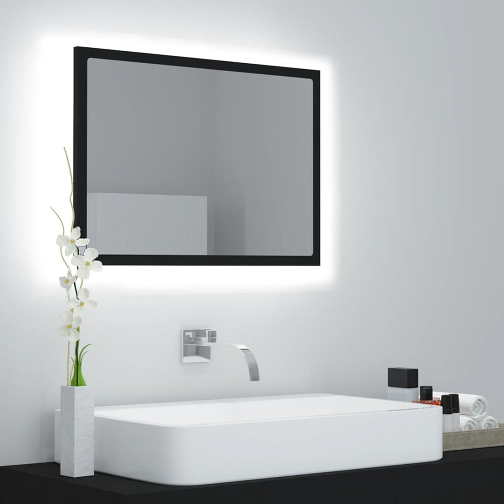 LED Badspiegel Schwarz 60x37 cm