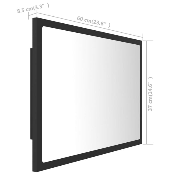 LED Badspiegel Grau 60 cm