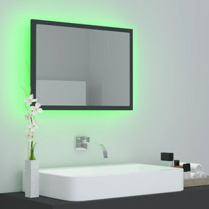 LED Badspiegel Grau 60 cm