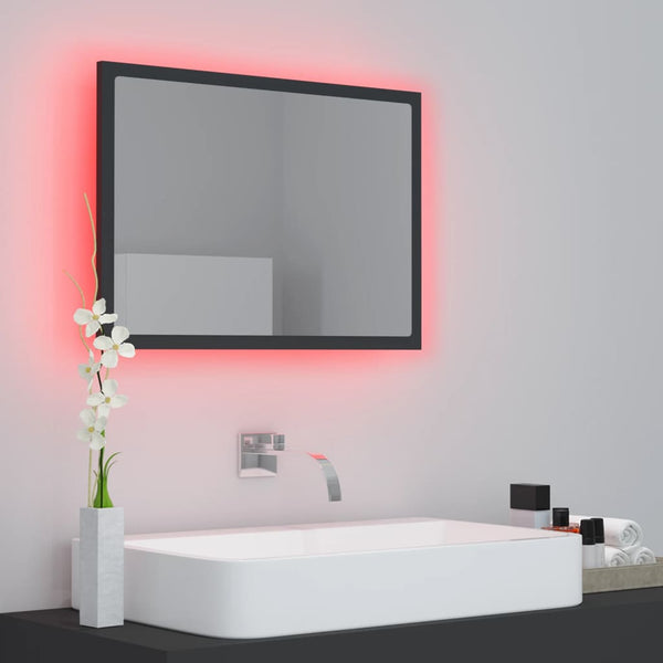 LED Badspiegel Grau 60 cm